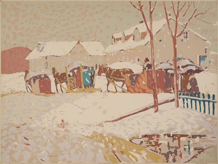 Artwork by Albert Henry Robinson, Returning from Easter Mass