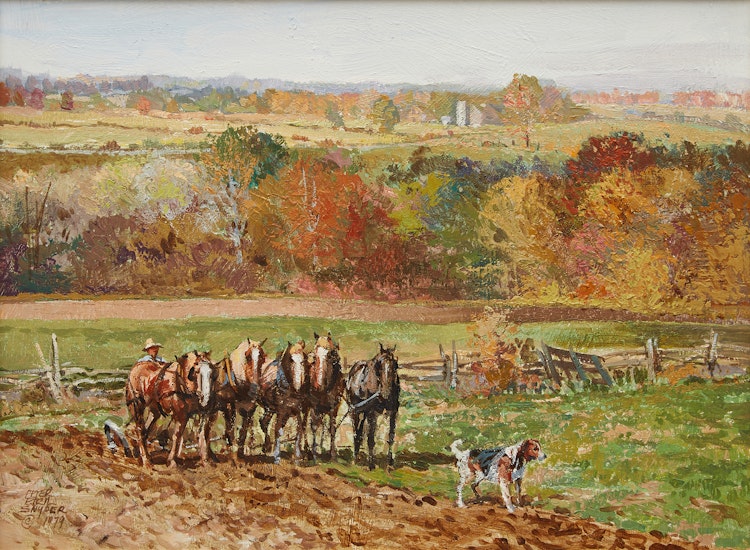 Artwork by Peter Etril Snyder,  Resting the Horses