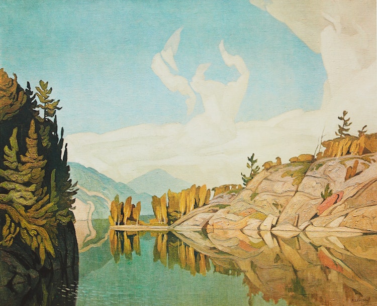 Artwork by Alfred Joseph Casson, Morning on the Key River; Late Flurry; Approaching Thunderstorm