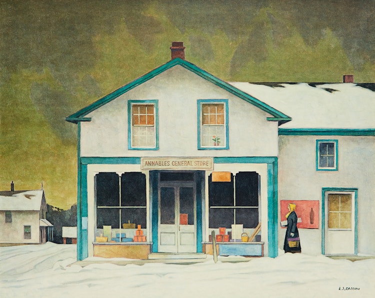 Artwork by Alfred Joseph Casson, Annables General Store; Village House; Crescendo
