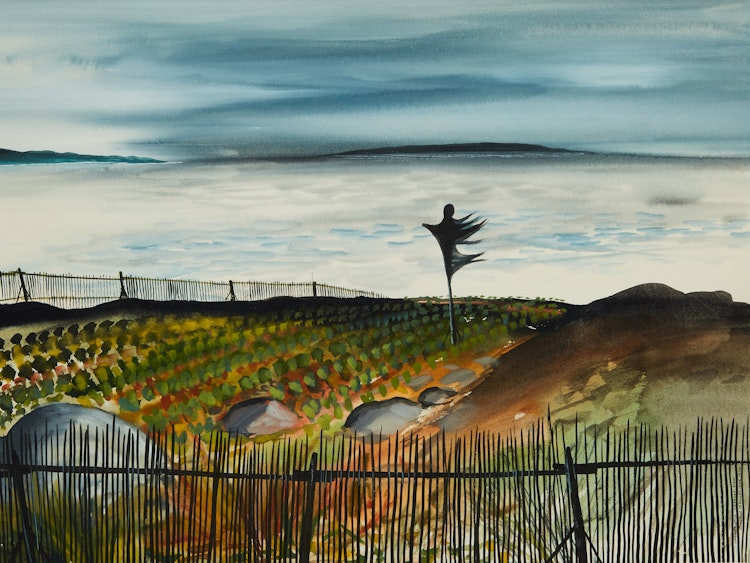 Artwork by David Lloyd Blackwood, Lumsden, Newfoundland (Cabbage Field)