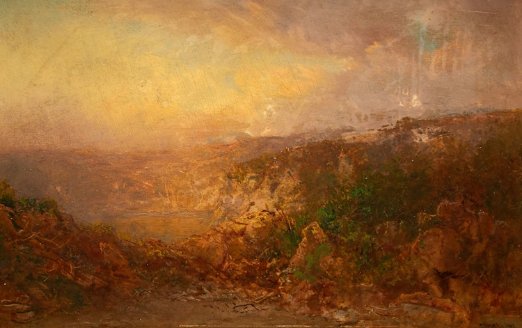 Artwork by Otto Reinhold Jacobi, Valley Landscape