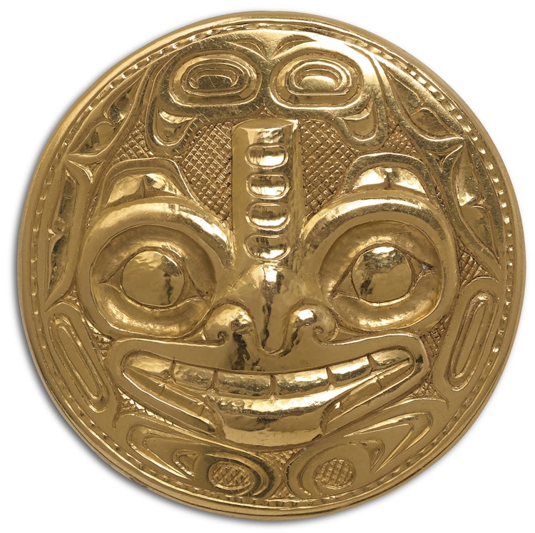 Artwork by Bill Ronald Reid,  Haida Medallion Brooch