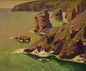 Artwork by Charles Fraser Comfort, Bedruthen Steps II, Near Padstowe, Cornwall, England