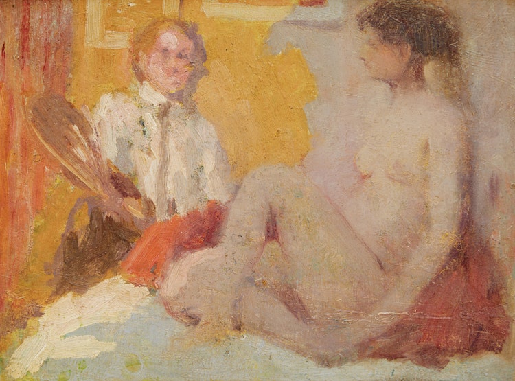 Artwork by William Henry Clapp, The Artist and His Model