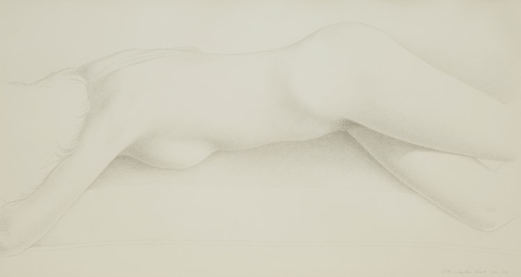 Artwork by Christopher Pratt, Girl on my Couch