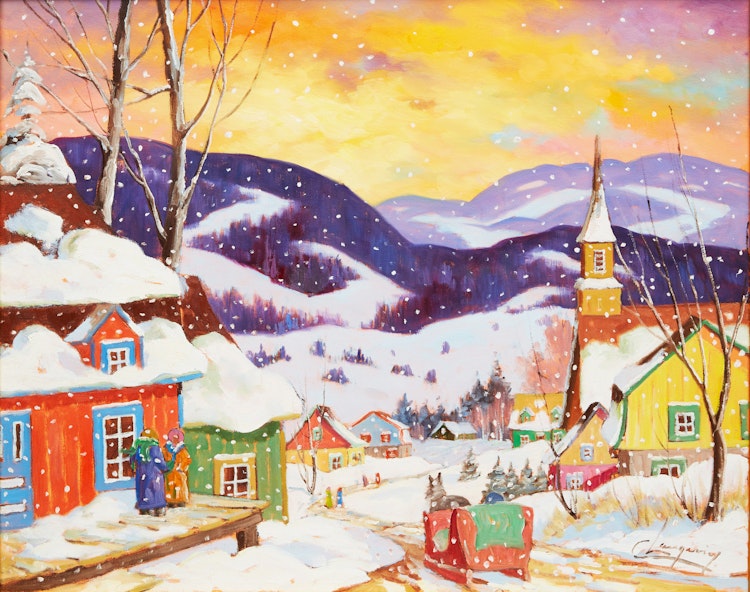 Artwork by Claude Langevin, Winter Landscape