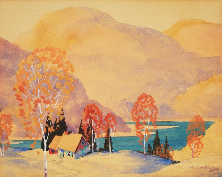Artwork by Graham Noble Norwell, Cabin in Winter
