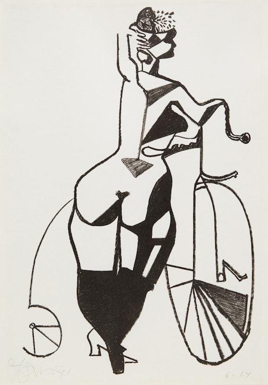 Artwork by Harold Barling Town, Verticle Cyclist