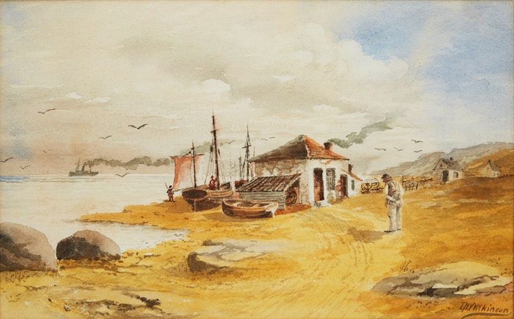 Artwork by Thomas Harrison Wilkinson,  Fishing Village