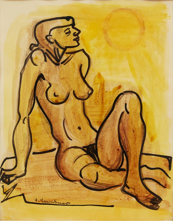 Artwork by Fritz Brandtner, Seated Nude