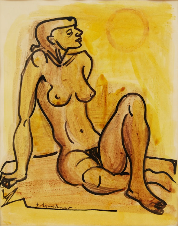 Artwork by Fritz Brandtner,  Seated Nude