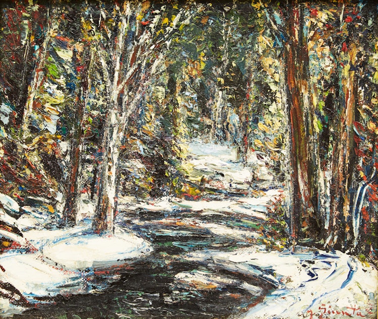 Artwork by Joseph Giunta,  Le Ruisseau Dégel, Laurentides, Quebec