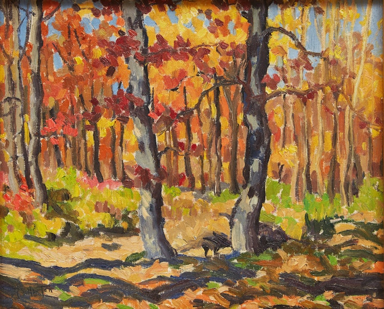 Artwork by Randolph Stanley Hewton, Autumn Forest