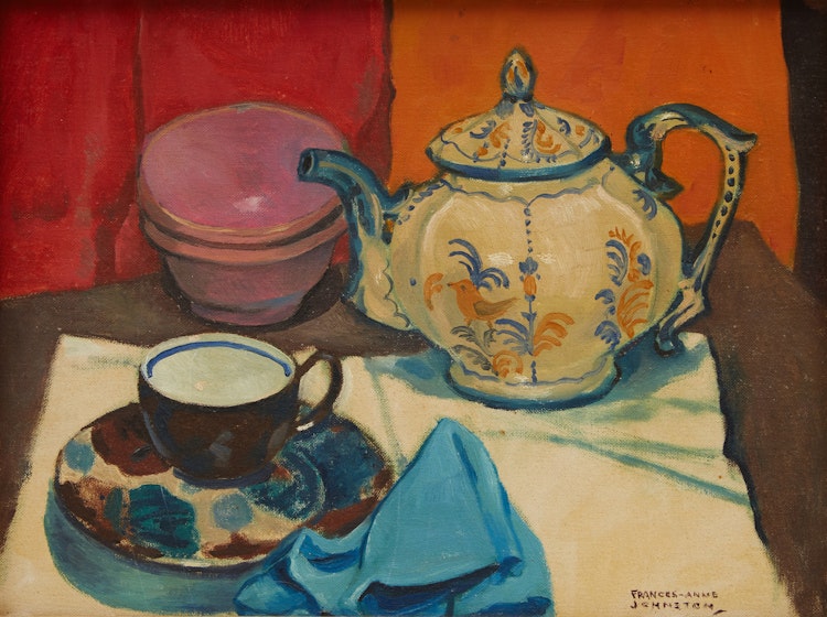 Artwork by Frances Anne Johnston,  Still Life with Old Italian Tea Pot