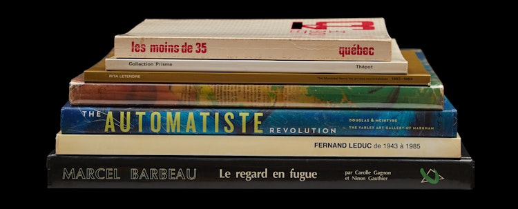Artwork by Books and Reference, Les moins de 35; Thépot; Marcel Barbeau-Le regard en fugue; Rita Letendre-The Montréal Years; Fernand Leduc de 1943 à 1985; The Automatiste Revolution; 16 Quebec Painters in their Milieu