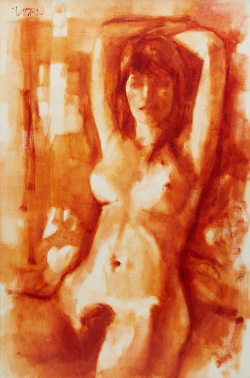 Artwork by Anthony Thorn,  Monochrome Study of Carol (Sept 1971)