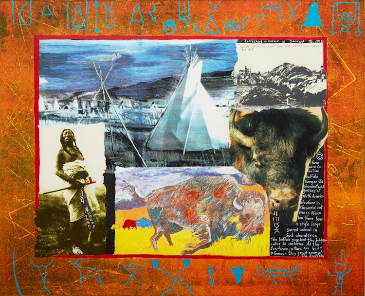 Artwork by Jane Ash Poitras, Buffalo Hierophany