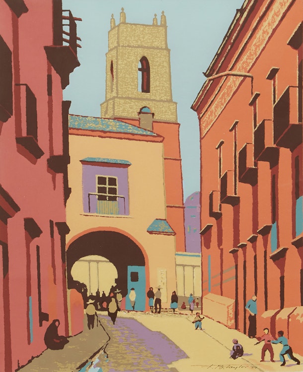 Artwork by Frederick Bourchier Taylor, Untitled Street Scene (Mexican Village)