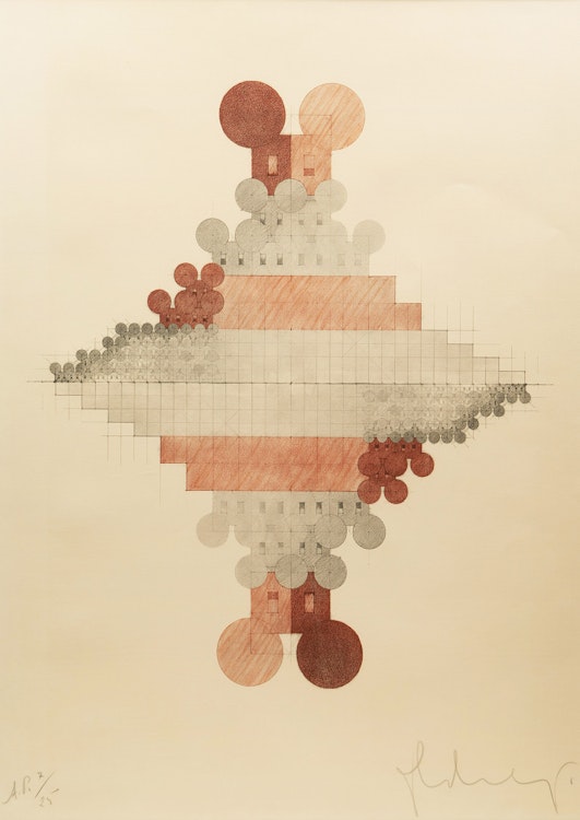 Artwork by Claes Oldenberg, Geometric Mouse Pyramid Double D