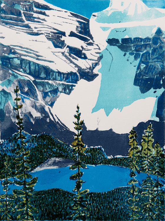 Artwork by John Harold Thomas Snow, Moraine Lake - Banff National Park