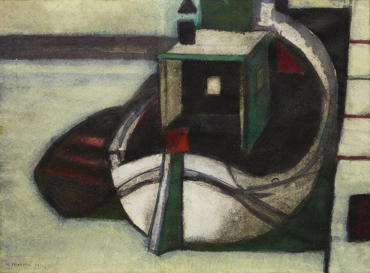 Artwork by M Pejakovic, Docked Boat