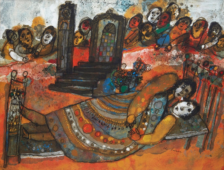 Artwork by Theo Tobiasse, La foule crie, les passants les regardent