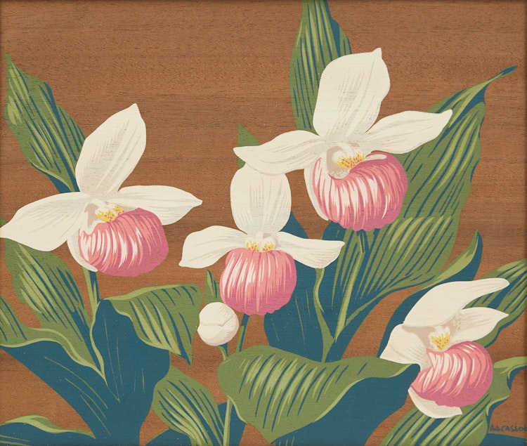 Artwork by Alfred Joseph Casson, Lady Slipper