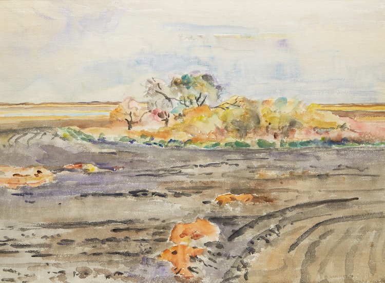 Artwork by Dorothy Elsie Knowles, Shoreline Landscape