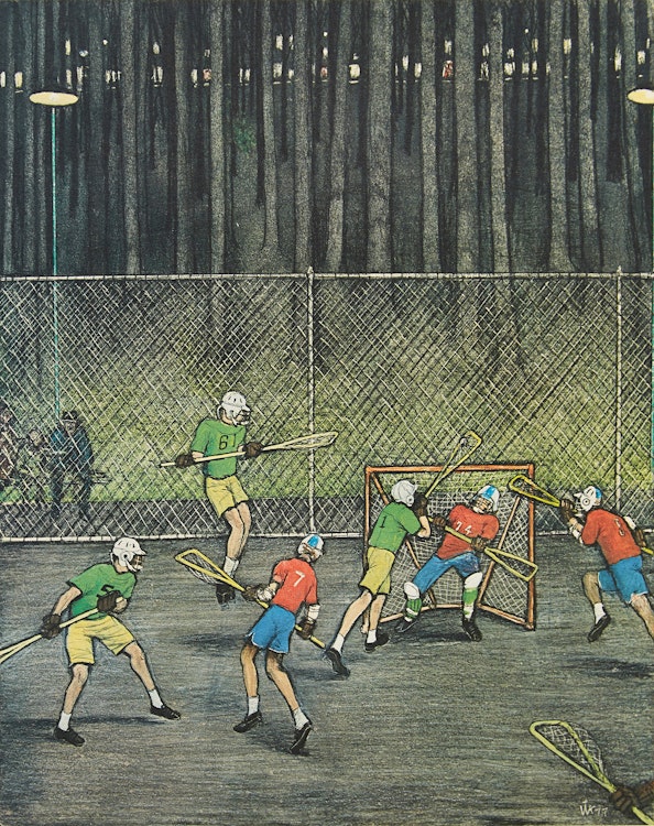 Artwork by William Kurelek, Lacrosse