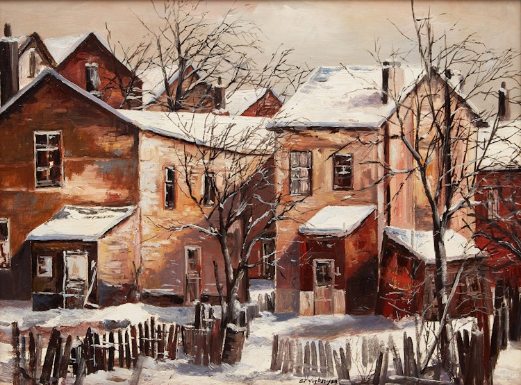 Artwork by Arto Yuzbasiyan, Backyards in Winter