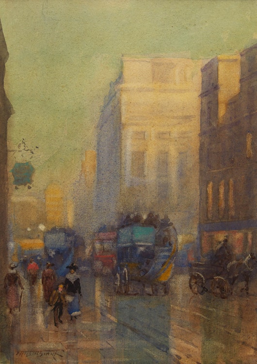 Artwork by Frederic Marlett Bell-Smith,  New Piccadilly Circus