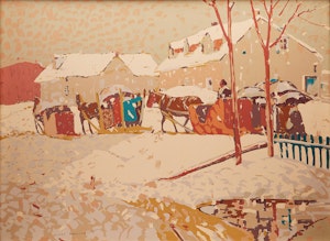 Artwork by Albert Henry Robinson, Returning from Easter Mass