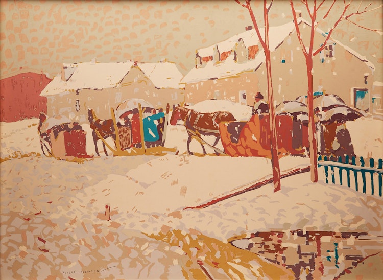 Artwork by Albert Henry Robinson, Returning from Easter Mass