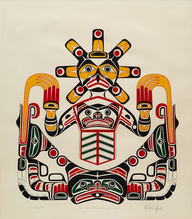 Artwork by Richard Hunt, Kwu-Gulch Sisiutl and Sun