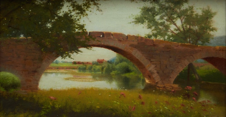 Artwork by Mary Heister Reid, Landscape with Bridge