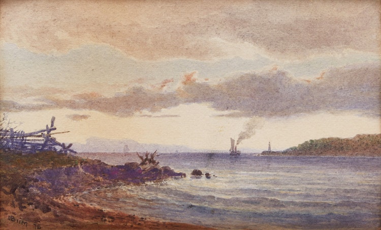 Artwork by Lucius Richard O'Brien,  Steamer on the St. Lawrence