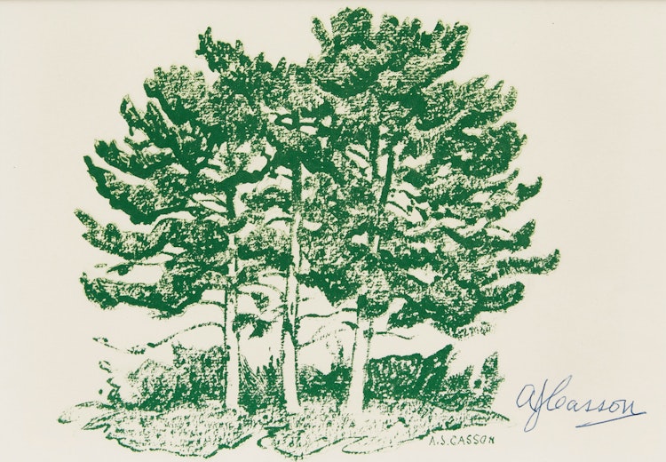 Artwork by Alfred Joseph Casson,  “Three Pines”