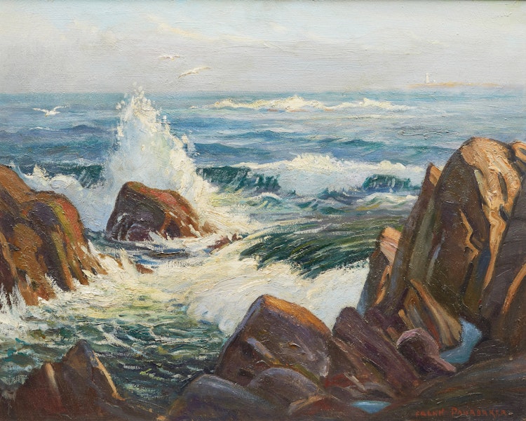 Artwork by Frank Shirley Panabaker,  Light House at Peggy’s Cove