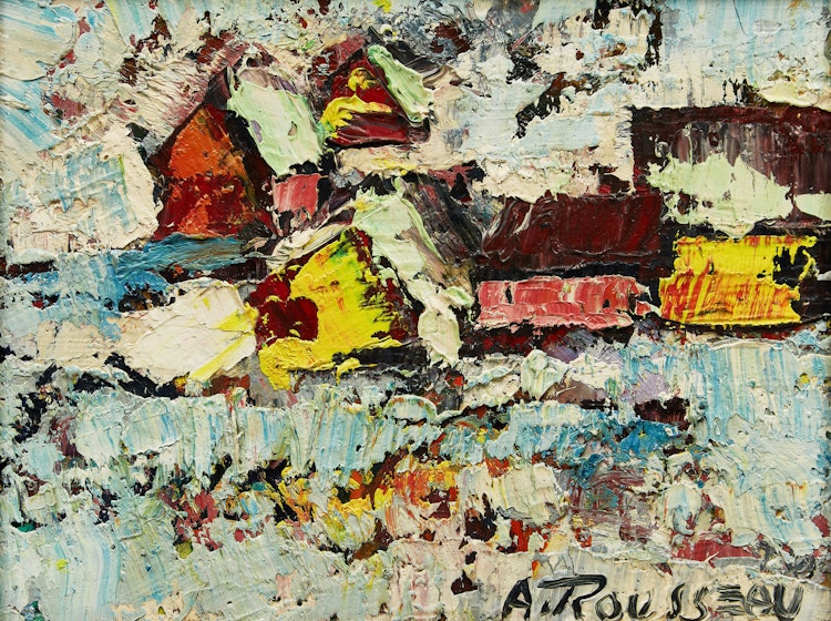 Artwork by Albert Rousseau, Winter Village