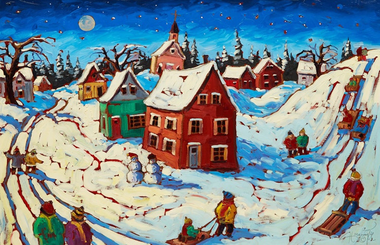 Artwork by Rod Charlesworth, Winter (Full Moon)