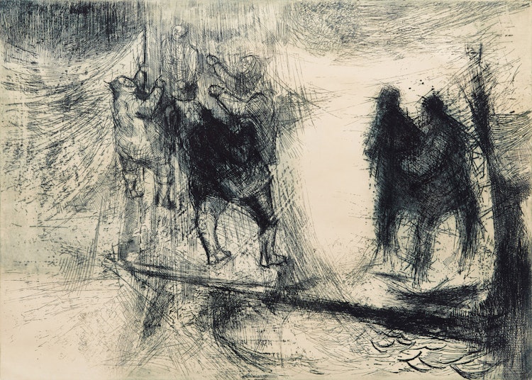 Artwork by David Lloyd Blackwood, Lost Party