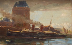 Artwork by Farquhar McGillivray Strachan Knowles, Ship at the Port