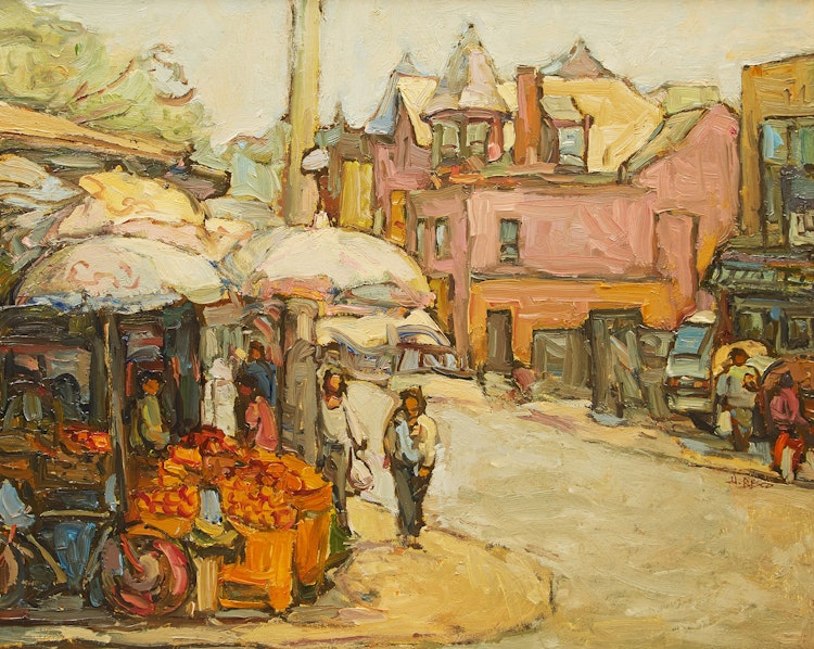 Artwork by Donald Besco,  Summer in Kensington Market