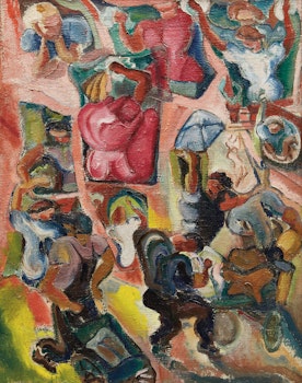 Artwork by Pegi Nicol MacLeod, Building, Street Scene, New York