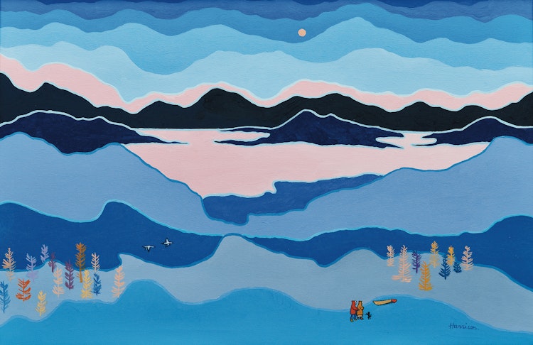 Artwork by Ted Harrison,  Blue Land