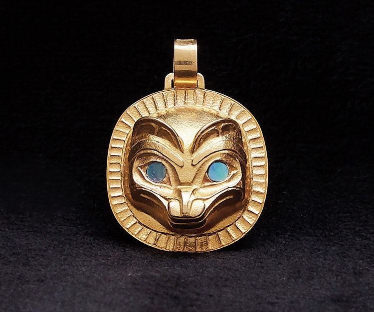 Artwork by Bill Ronald Reid, Bear Cub Pendant (1990)