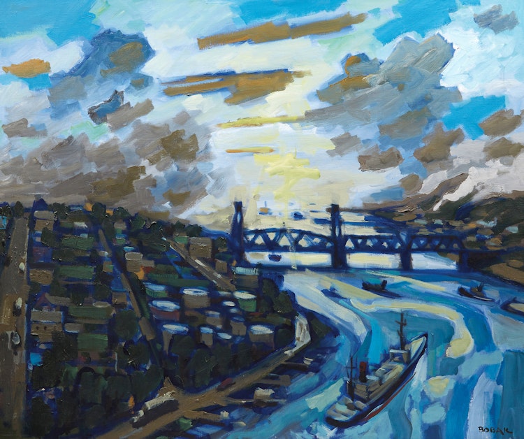 Artwork by Bruno Joseph Bobak, Vancouver Harbour