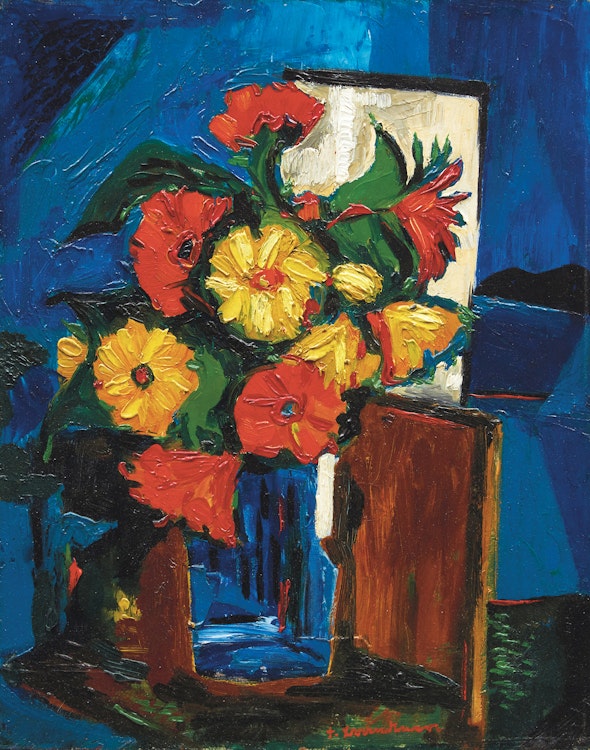 Artwork by Fritz Brandtner,  Composition with Flowers (1938)