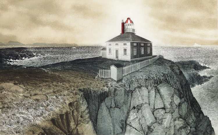 Artwork by David Lloyd Blackwood,  Cape Spear, Newfoundland